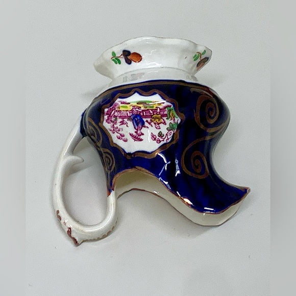 1830s Vintage Gaudy Welsh CHINOISSERIE Pattern Lustre Staffordshire Creamer Jug - Picture 9 of 16